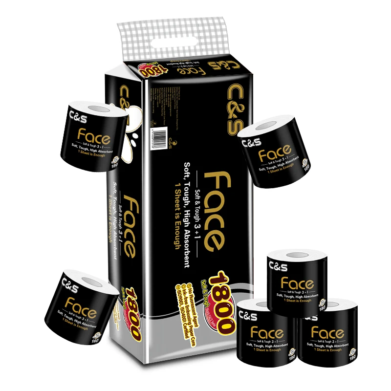 Customized Logo Ultrathick Virgin Wood Pulp Tissue Strong Texture Tissue Roll Paper