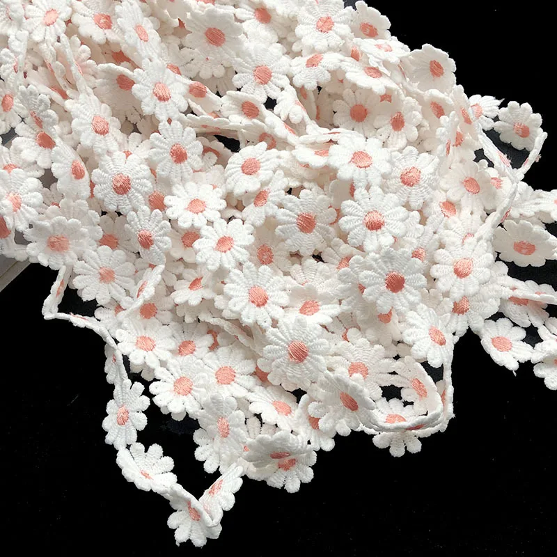 Colorful Daisy Flower Lace Trim Knitting Wedding Embroidered Diy Handmade Patchwork Ribbon Sewing Supplies Crafts