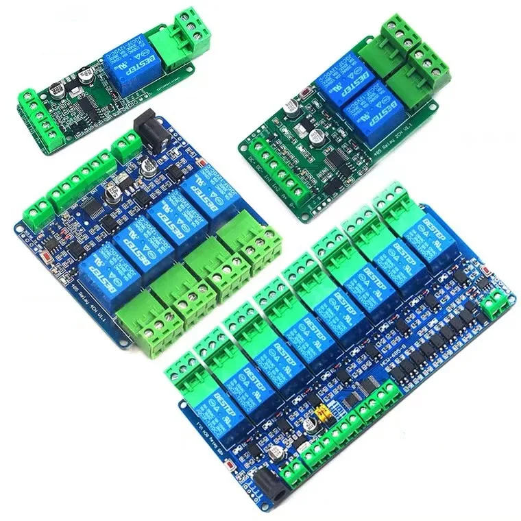 Modbus RTU 5/12V/24V 8-канальная релейная Выходная плата переключатель вход RS485 TTL коммуникационная расширения релейный модуль