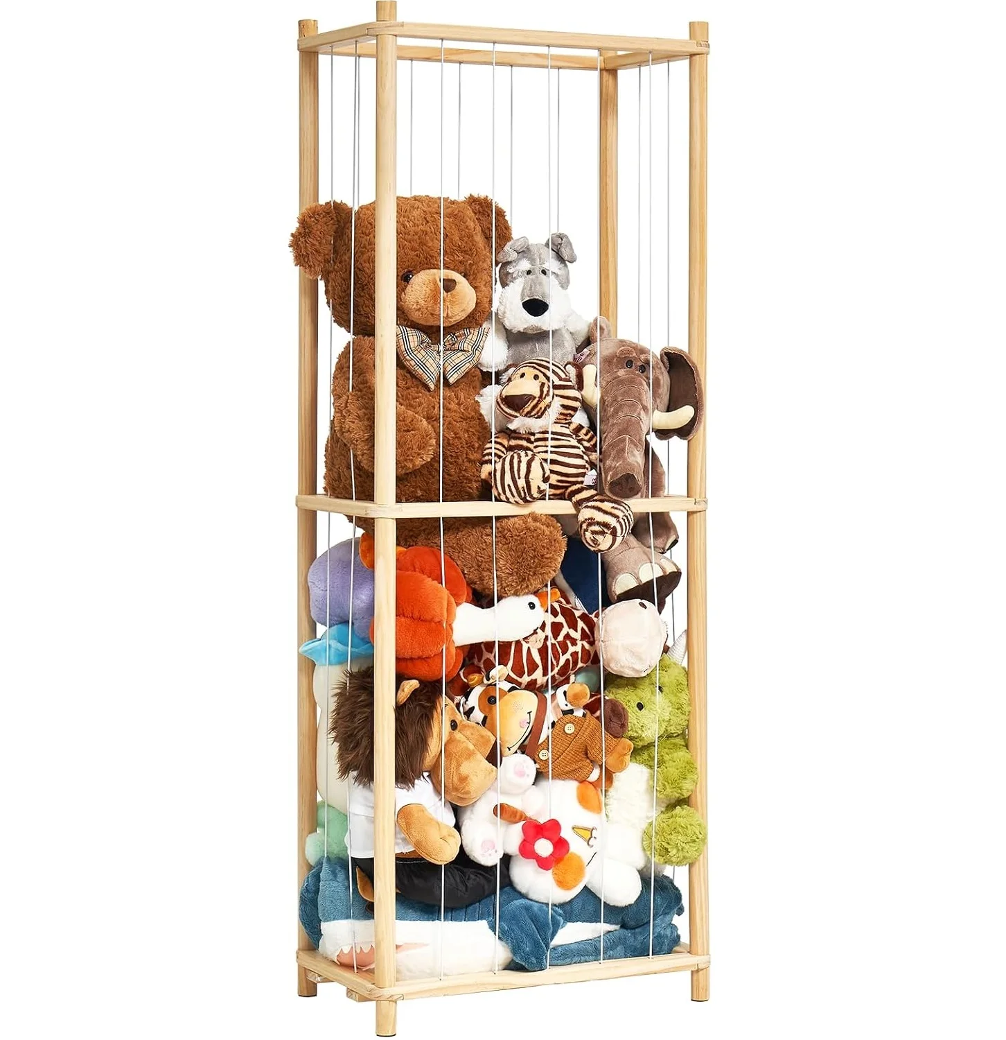 Toy Cage  Kids Nursery Play Room Bedroom Display Corner Wooden Stuffed Animal Cage Extra Large Stuffed Animal Zoo Storage