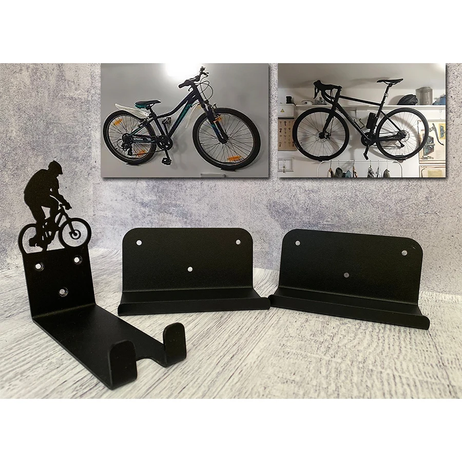 Home Indoor Display Horizontal Hook Holder Steel Sheet Metal Hitch Bike Rack Wall