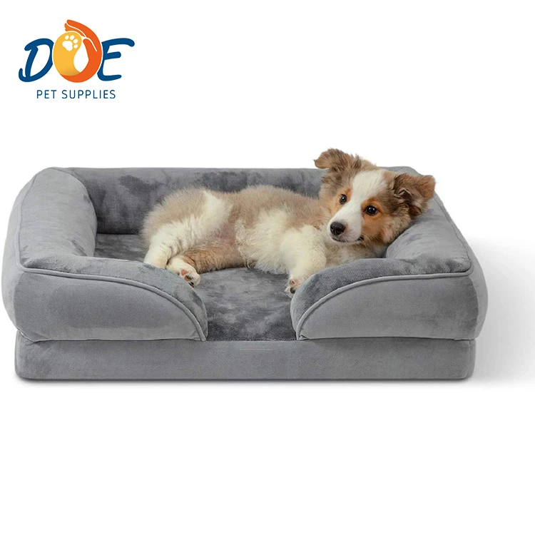 Doe Pet Dog Pet Bed Hot Selling Luxury Egg Crate Waterproof Memory Foam Orthopedic Removable Washable Cover Dog Bed for Pet
