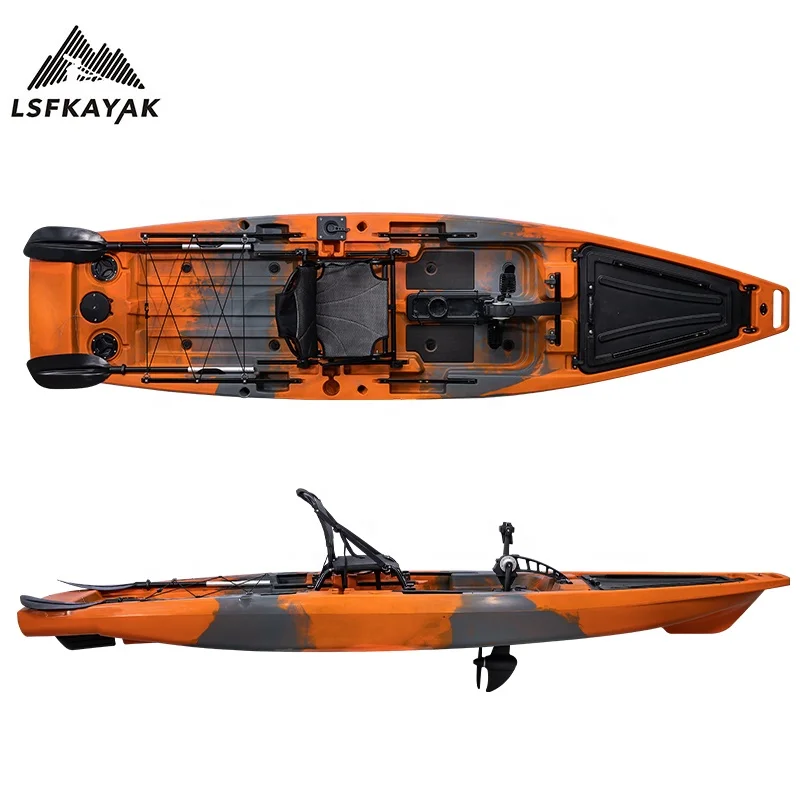 Pedal kayak 3.81 meters fishing kayak made in China single seat one person kayak sale for fishing