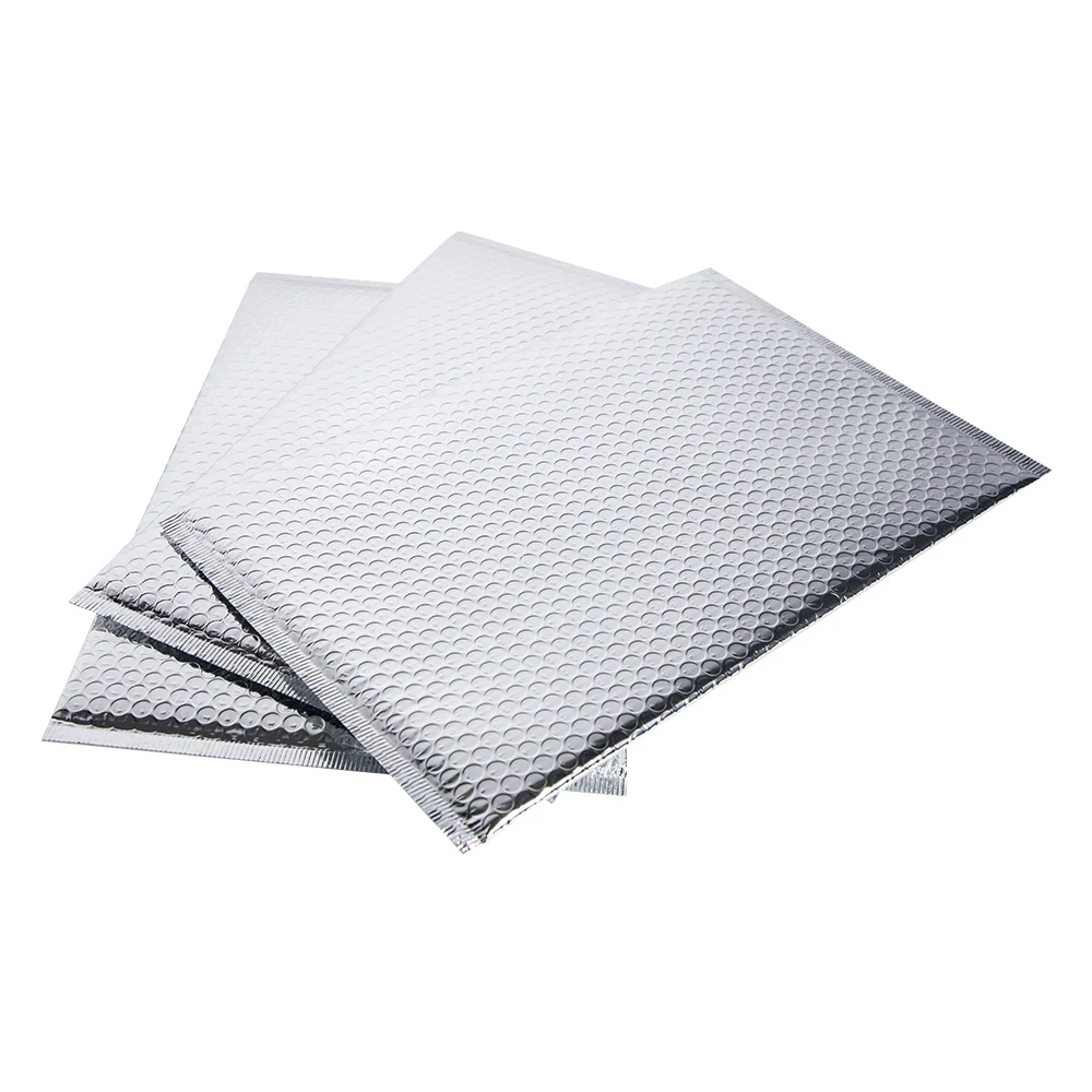 Extra Wide Glossy Metallic Silver Poly Bubble Mailers Glamour Envelopes Bags Perfect for DVD Wide CD