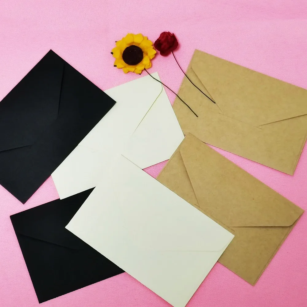 Wholesale black envelope mini small kraft paper envelope packaging
