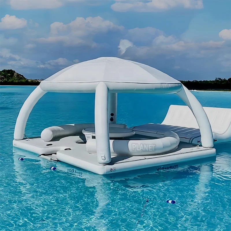 High Quality Sea Waterproof Airtight Water Leisure Float Tent Inflatable Floating Pontoon Island Dock For Yacht Boat
