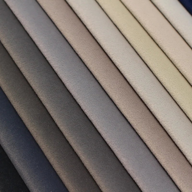 Sample Available Upholstery Fabric Supersoft Plain Mosha Velvet Polyester Knit Toy Fabric