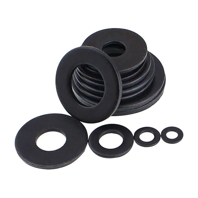 China Manufacturer Various Material Nylon Plastic Rubber Steel Black Flat Washer