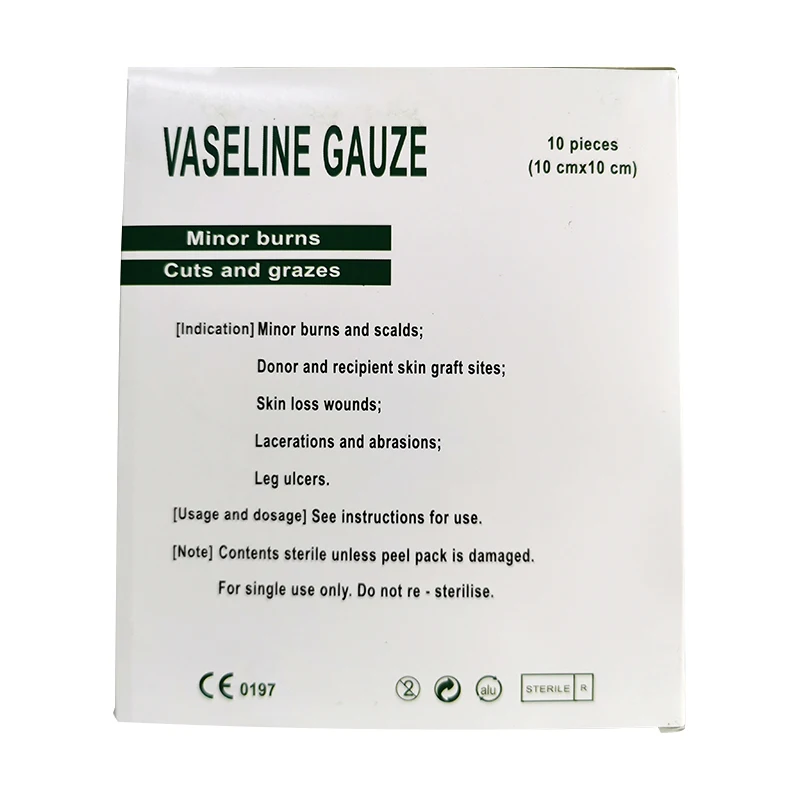 China manufacturer low cost custom size sterile medical wound dressing paraffin gauze for hospital