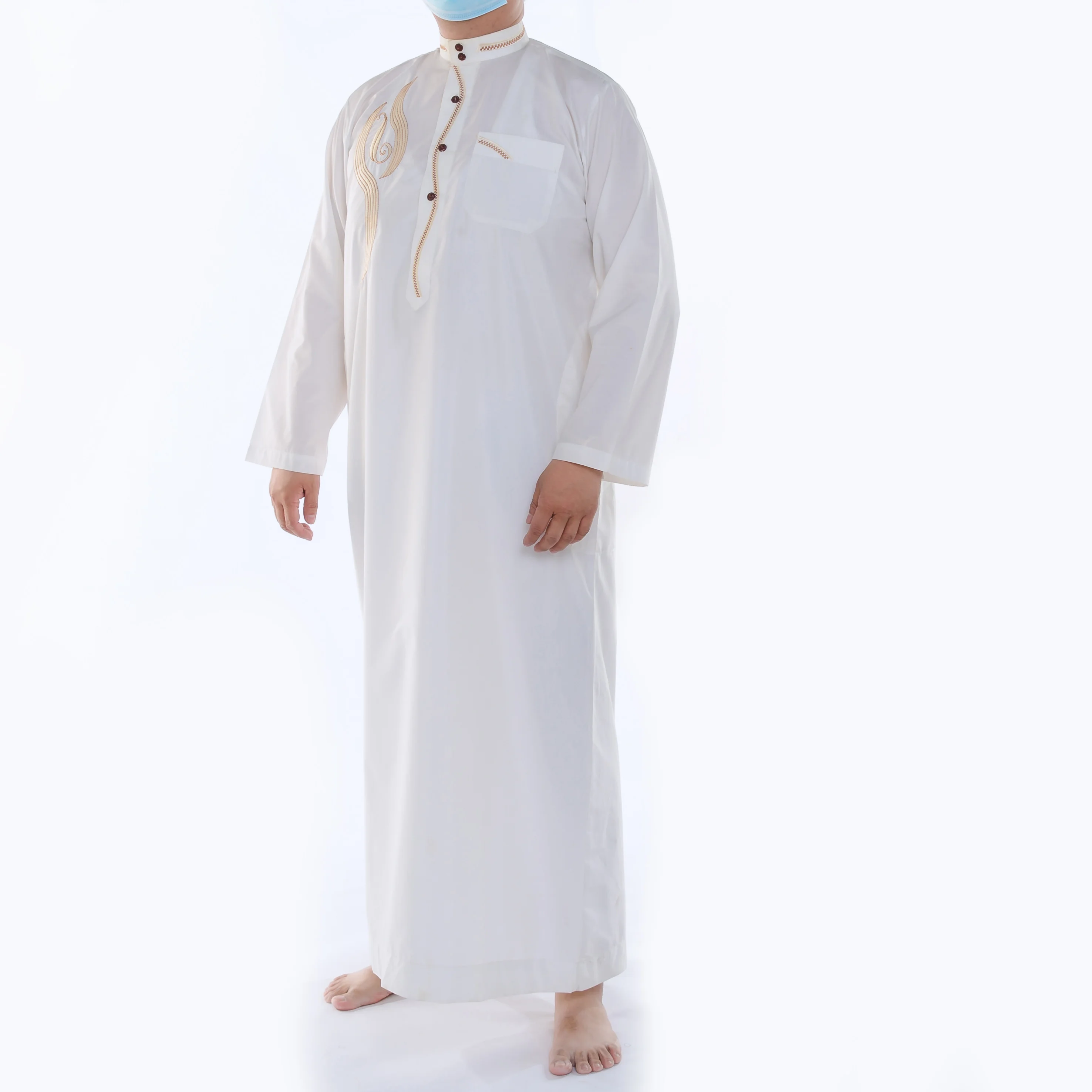 In-stock items Qatar ROBE clothes or OEM supply and Muslim clothing for men and adults beautiful Thobe