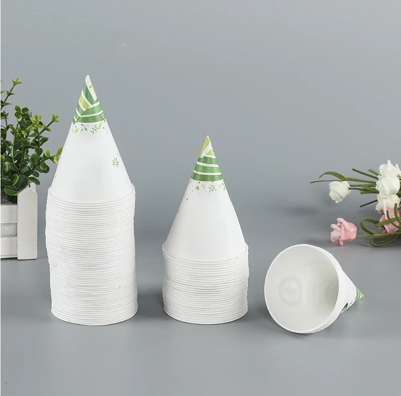 Disposable Thickened Tapered Cone Paper Cup with Pointed Bottom