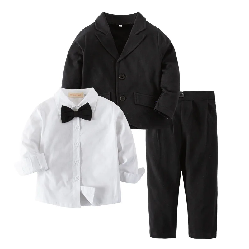 2024 Spring Autumn Formal 3-Piece Boys Clothing Set Gentleman Suits Blazer Shirt Pants Kids daily wear for 3 Years Old