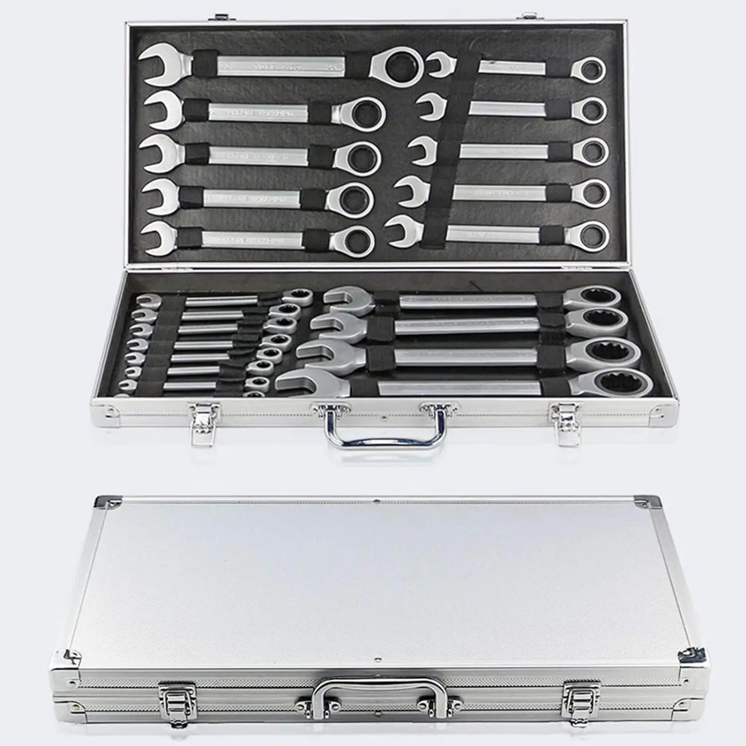 22-Piece Ring Ratchet Spanner Set Open-End Spanner Ratchet Screw Wrench Ring Flexible Spanner Combination Wrench 6-32 mm