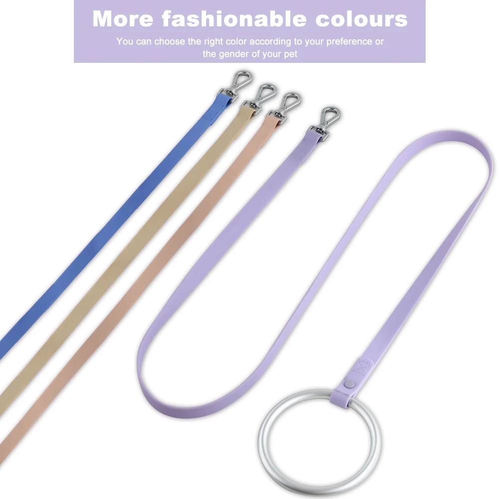 Wholesale Soft New Designer Luxury Anti-bite Aluminum Ring Waterproof PVC Custom Dog Collar and Leash Set