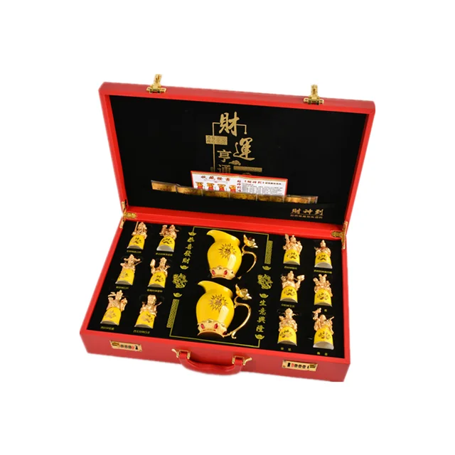 High Bone China Gold Plated Wine Cup Set Liquor Cup Mini Wine Glasses Stemless Ceramic Shot Glasses