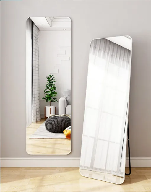 Hot Sale Factory Hanging Mirror Large Rectangle Oversized  Dressing Full Length Floor Stand Arch Wall Mirror On Floor