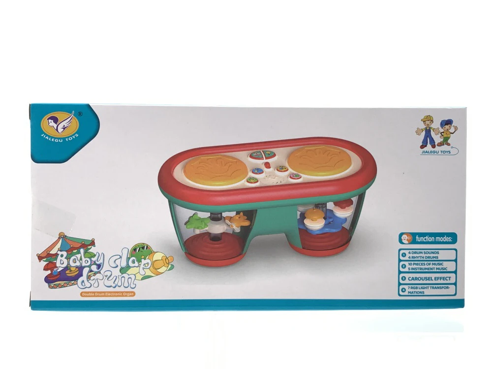 Baby Toys Drum Musical Instruments Rotating Light-up Toys Tummy Time Baby Sensory Toys