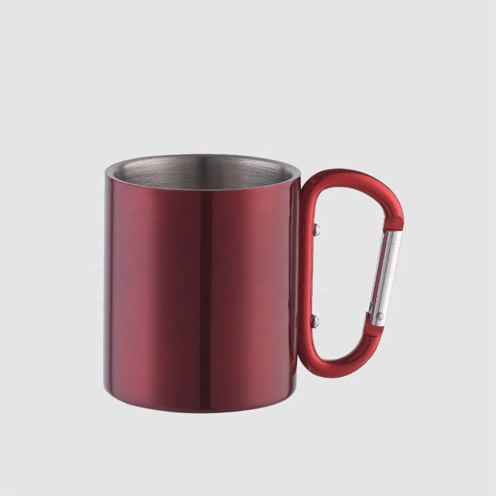 Factory Direct Sublimation Metal Design Double Wall Dyeing Stainless Steel Hanging Barrel Coffee Cup Red Beer Mugs with Printing