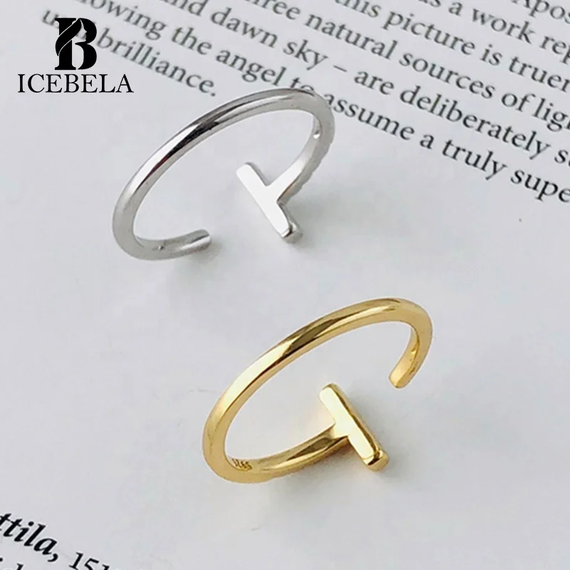 Wholesale Fashion Unique Women 925 Sterling Silver Rings Fine Jewelry Zircon Geometric Line Adjustable Smart Ring for Girls