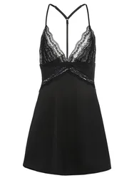 Women silk sexy pajamas elegant Spaghetti Strap Chemise Slip Contrast Lace Satin Slips Ladies Pajamas Sleepwear