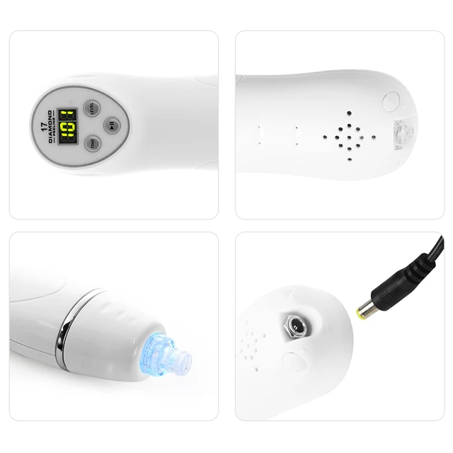 OEM Brand Acne Pore Deeply Cleaner USB Rechargeable Electric Vacuum Blackhead Remover With Diamond Head
