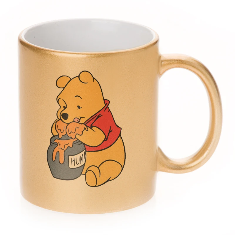 Wholesale Personalized 11oz Ceramic Coffee Mug Sublimation Blanks Sparkling Gold Cup For Printing