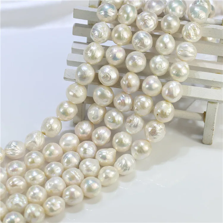 12-14mm Edison Wrinkle Wholesale white nucleated baroque fresh water cultured real freshwater loose pearls