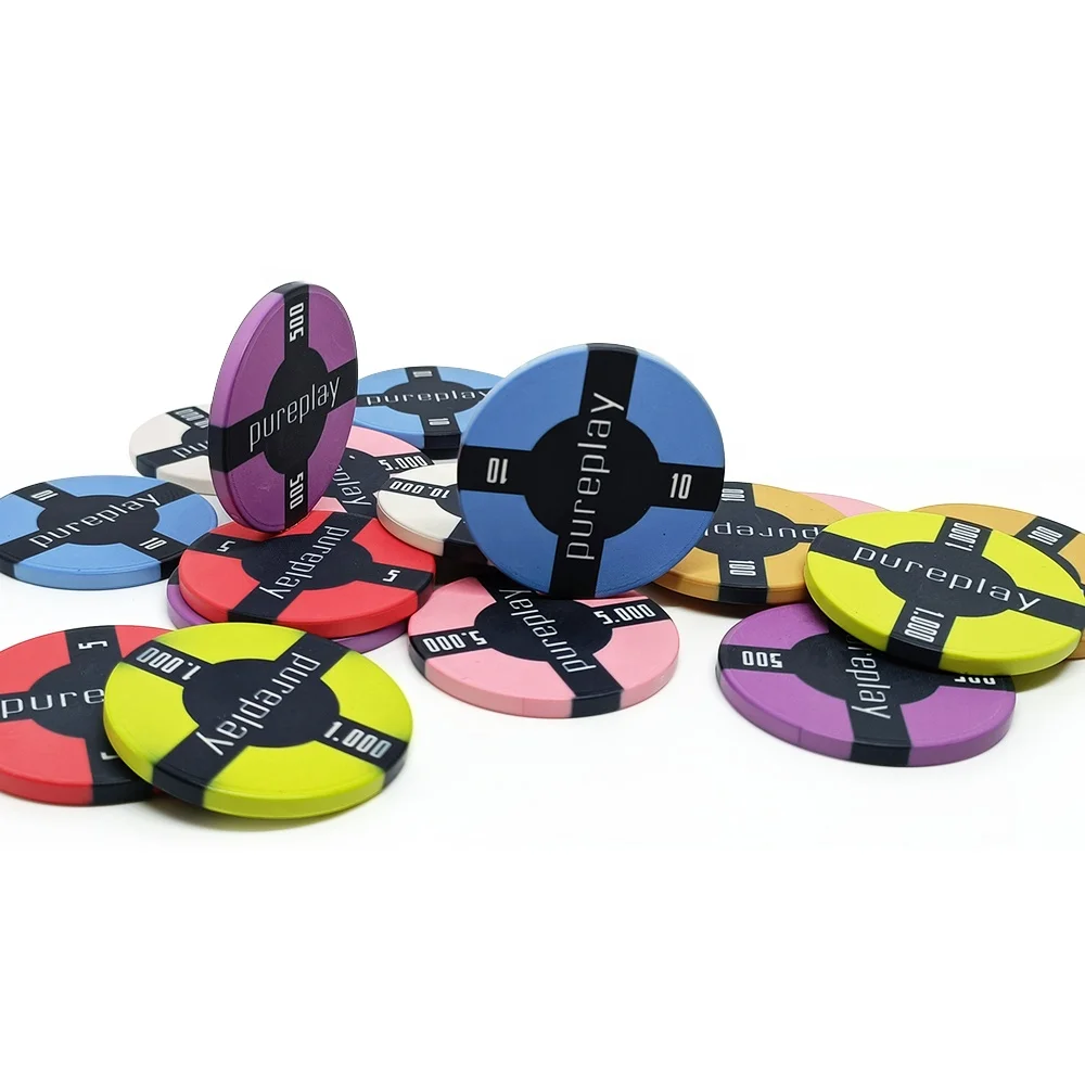 Wholesale upscale 10g poker chips ceramic 39mm round color chip best price moq 1pc accept custom logo design with denomination