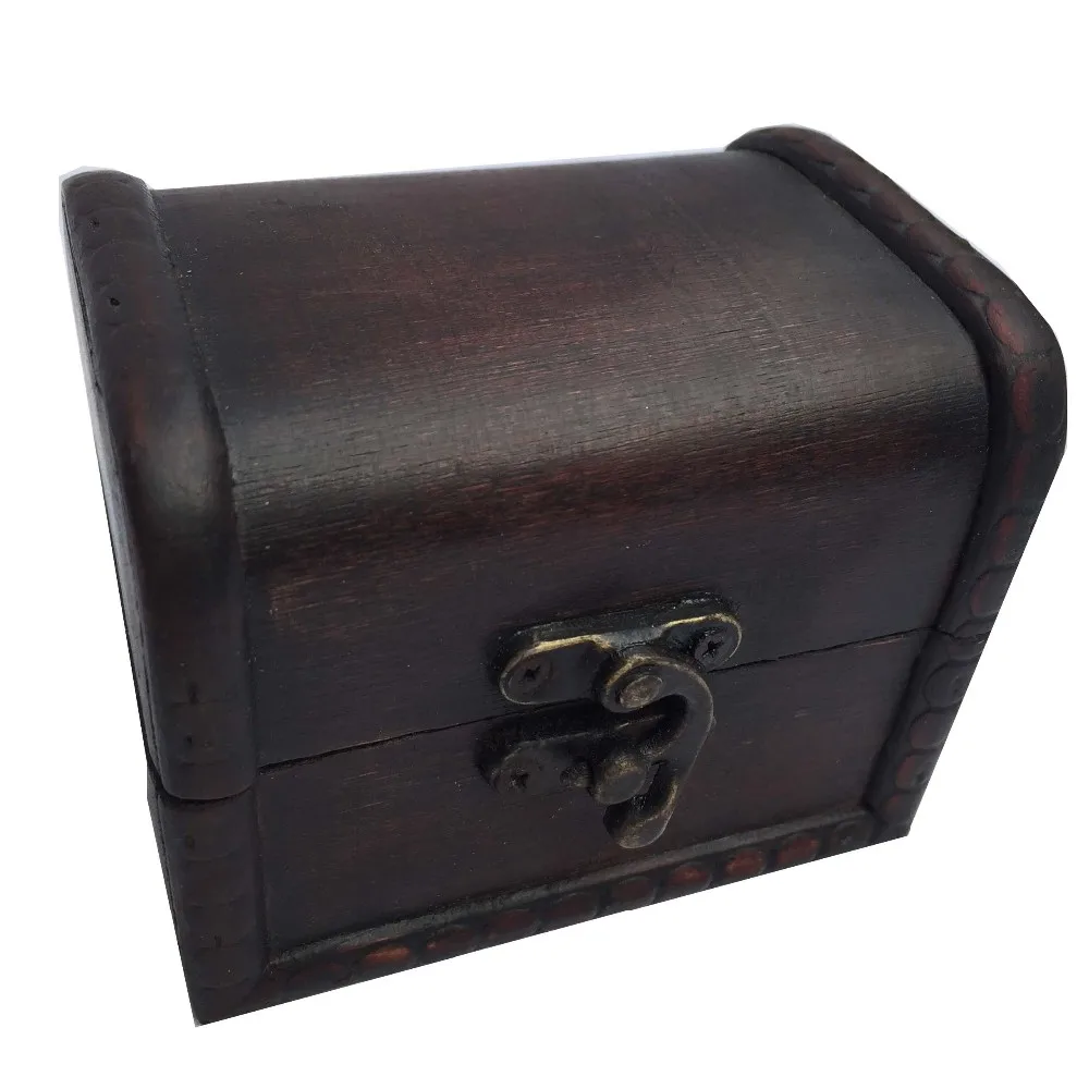 wholesale Recyclable custom vintage storage boxes Classical retro OEM luxury wooden box treasure chest