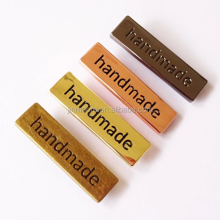 Metal Bag Label Handmade In 4 Colors Finishes For Bag Making
