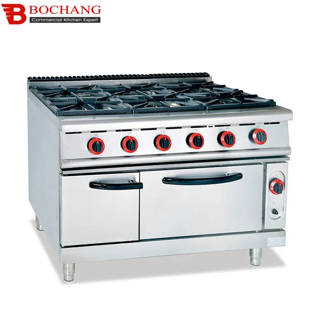 Good Quality Freestanding 6-Burner Gas Cooker with Oven stainless steel Gas Range For Hotel