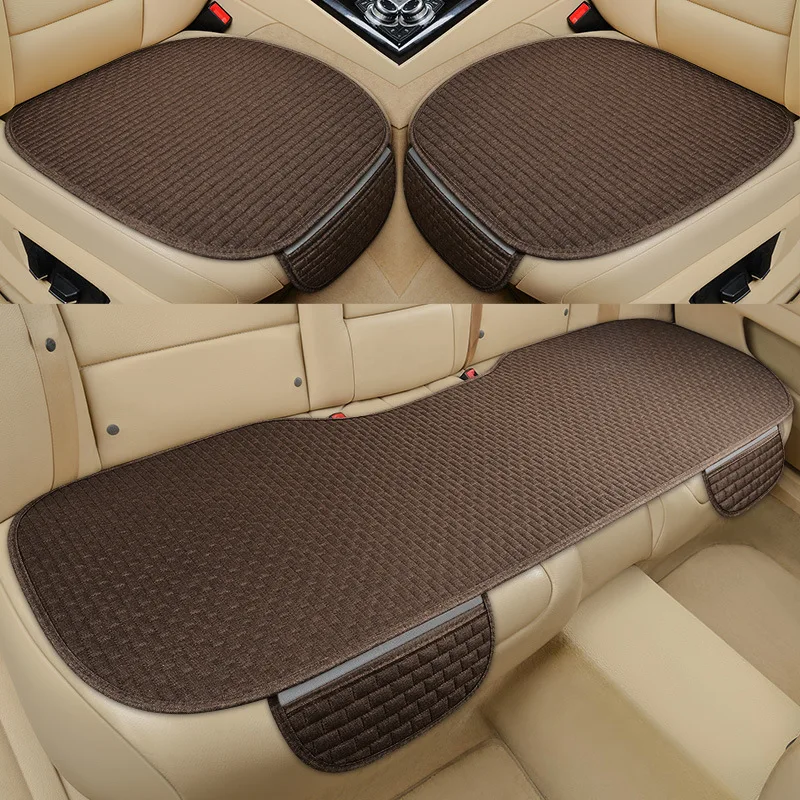 Hot Sales Auto Universal Seat Cushion Linen Backrest Car Interior Seat Cushion Cover Car Seat Protector Mat for All-season Use