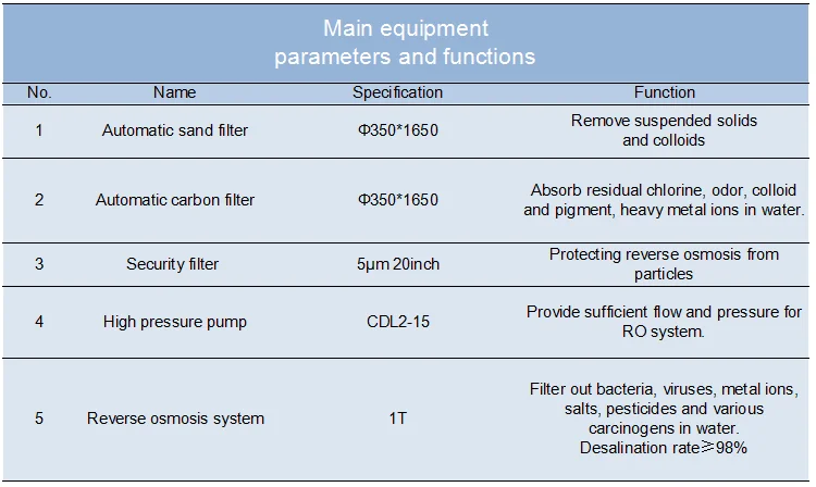 1000LPH Purification System Filters Reverse Osmosis Water Ro Plant Drinking Water Treatment Machinery