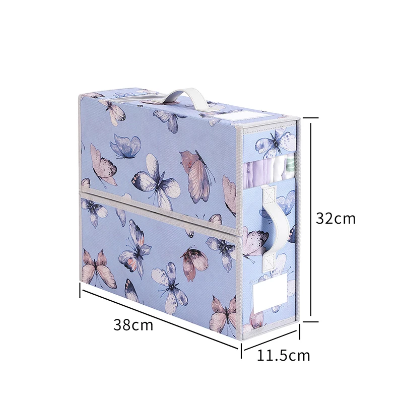 Foldable Bed Sheet Organizer Linen Fabric Closet Organizer Visual Window Design Wardrobe Divider Storage Box Pillow Organizer