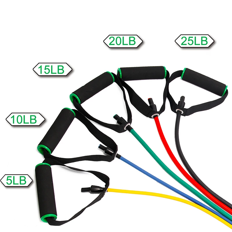 Training Cross Workout Elastic Running Fitness Silicone Ankle Straps Yoga Gym Custom Logo Latex Exercise Resistance Tube Bands