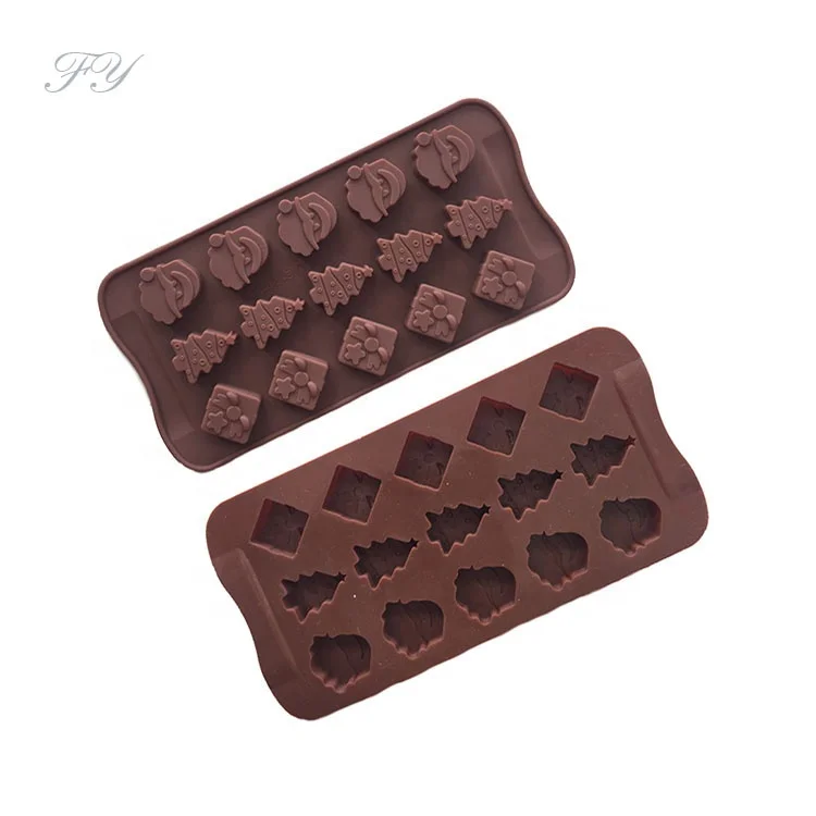 Spot wholesale Christmas series 15 Christmas tree gift box mold Silicone ice tray mold Food grade chocolate silicone mold