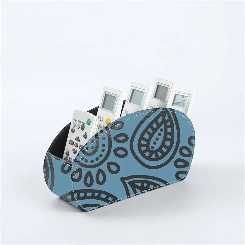 LG8175 Custom Logo Low MOQ TV Remote Control Holders Organizer Box PU Leather for Office Home School Table Use Media Pen Holders