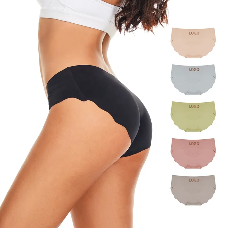 Custom Logo Letter Print Female Laser Cut No Show Seamless Briefs Underwear Ladies Women Seamless Panties
