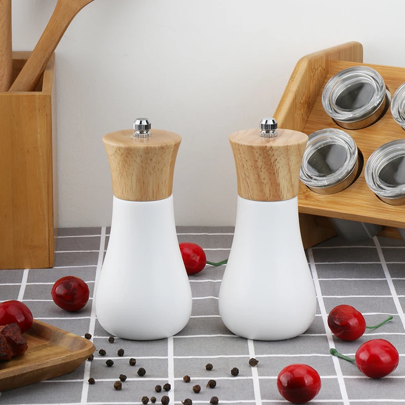 Wooden Salt and Pepper Mill Spice Nuts Mills Handheld Seasoning Grinder Bottle