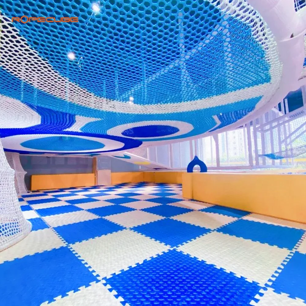 Factory customized indoor playground with kids rope climbing net soft play area