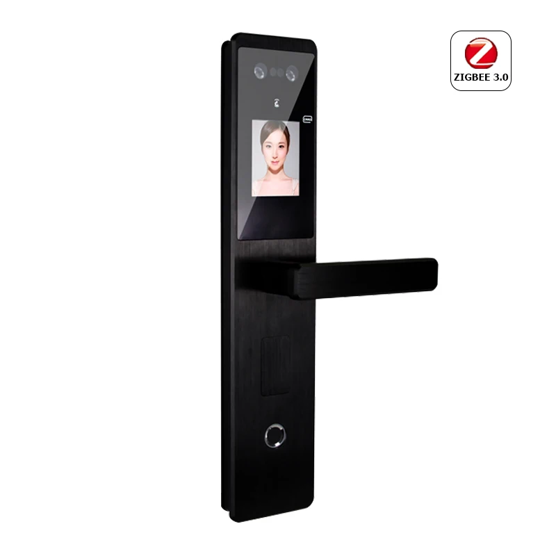 
tuya zigbee smart digital lock facial recognition handle push pull smart tt door lock 