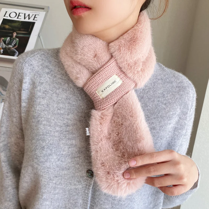 Amazon Hugely Popular Beautiful Wonderful Scarf Fur Scarf Faux Rabbit Fur Scarves Winter For Women