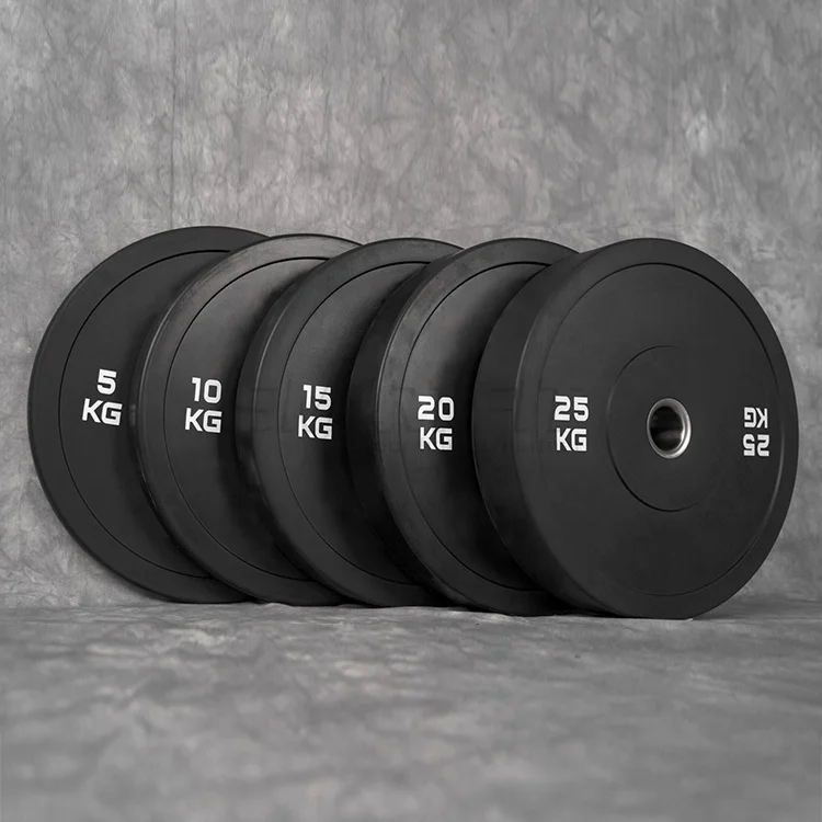 custom black rubber bumper weightlifting plate weights kg lbs