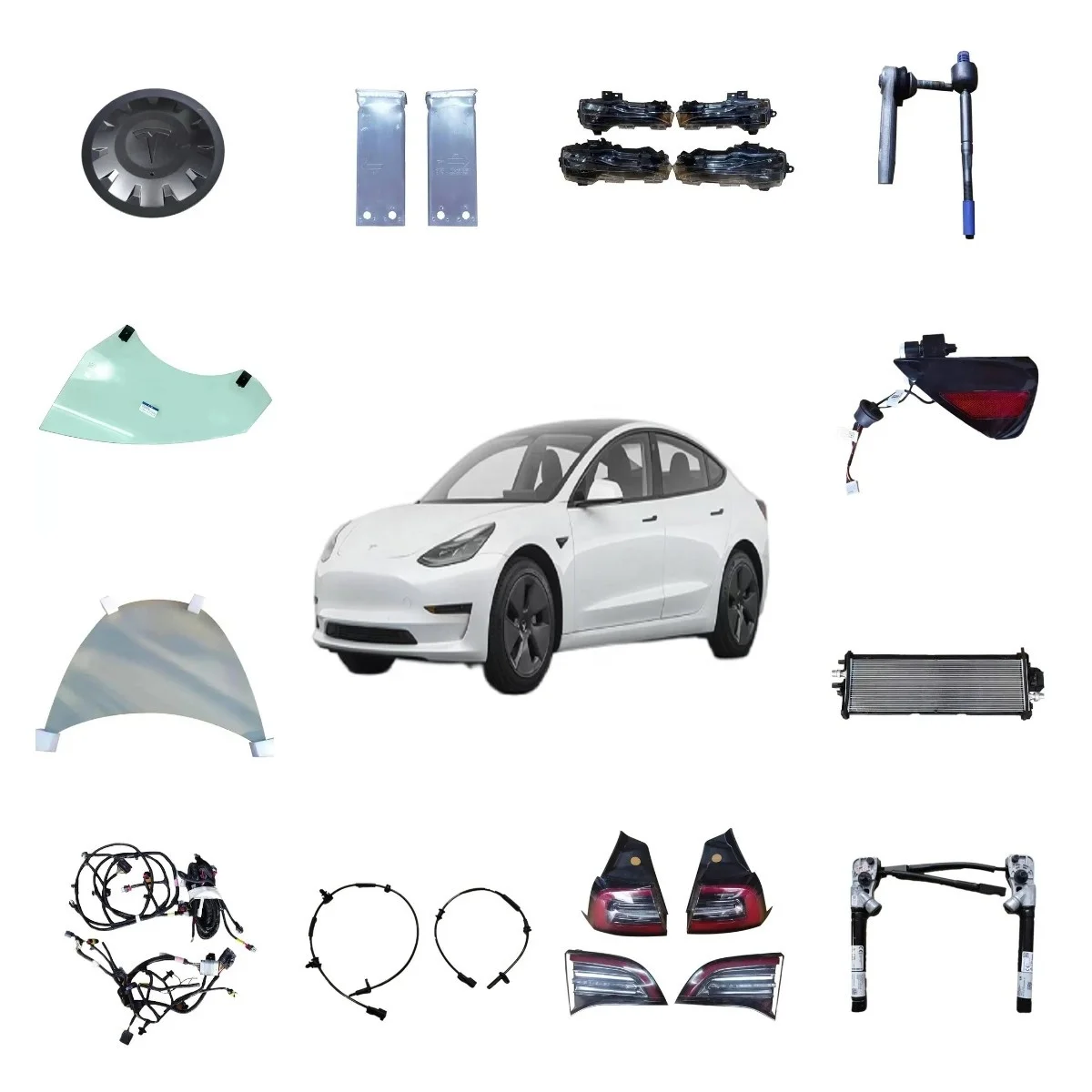 Original New and used Auto Parts Front/Rear storage box license plate holder console Car Spare Parts For Tesla Model 3 Y S X