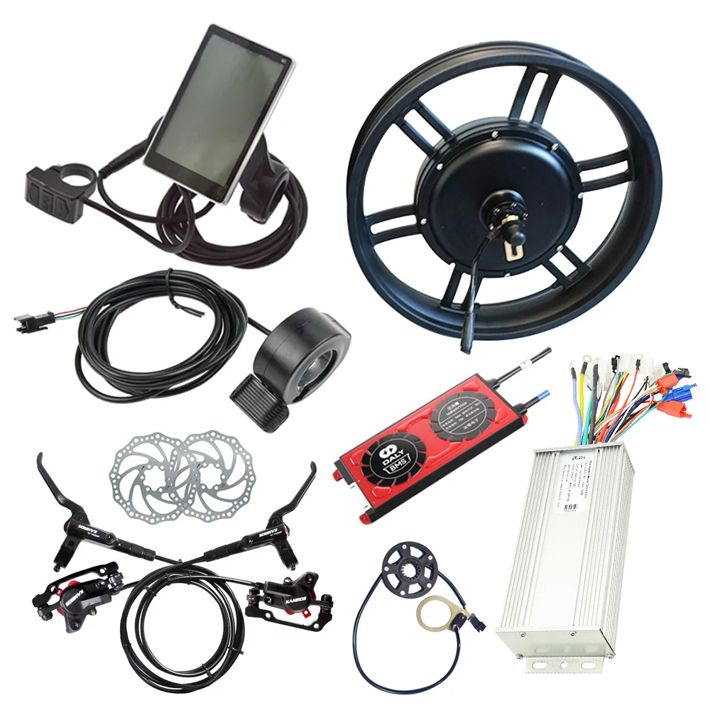 20* 4.0 20 Inch Gearless 48V 60V 1000W 1500W Fat Tire Hub Motor Electric Bicycle Bike Conversion Kit