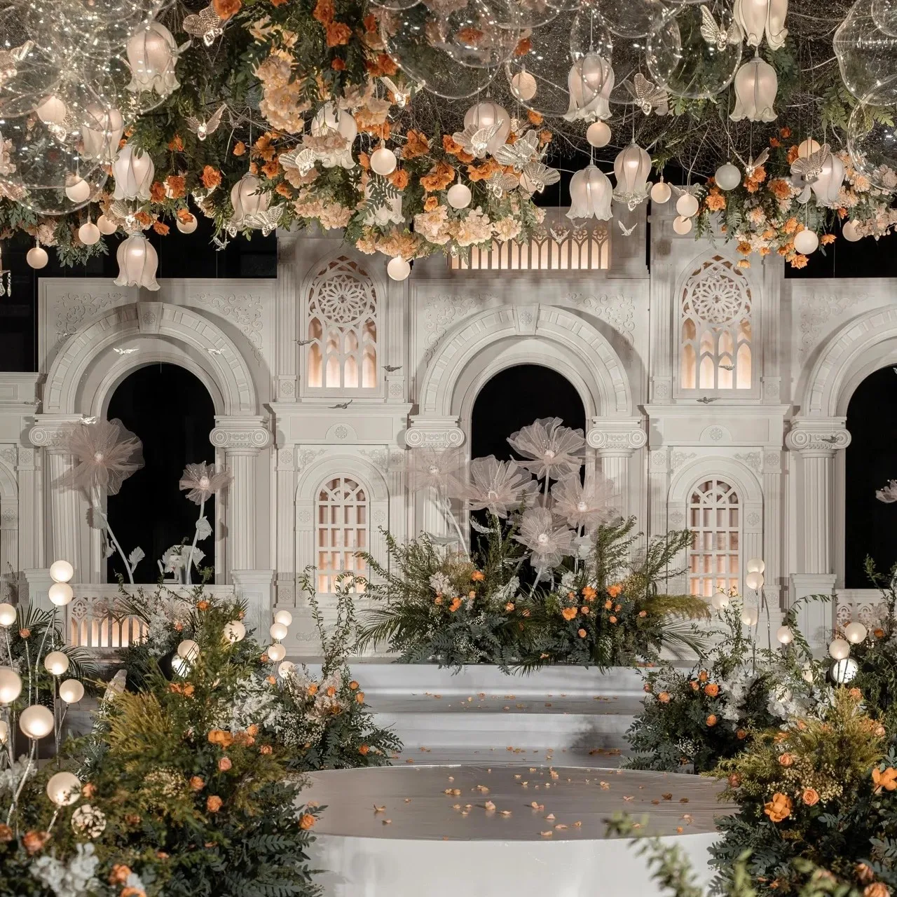 Wedding Props Castle with Light Custom Design Stage Backdrop Castle for Wedding Decoration