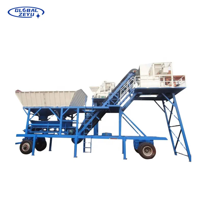 ZEYU Factory Manufacture Small Concrete Mixing Plant 90M3/H Cement Sand Mortar Mobile Concrete Plant Dry Mix Mobile Mixing Plant