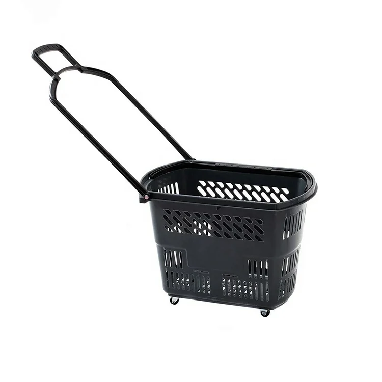 45L 4 Wheel Shopping Trolley Supermarket Shopping Basket Trolley for Sale