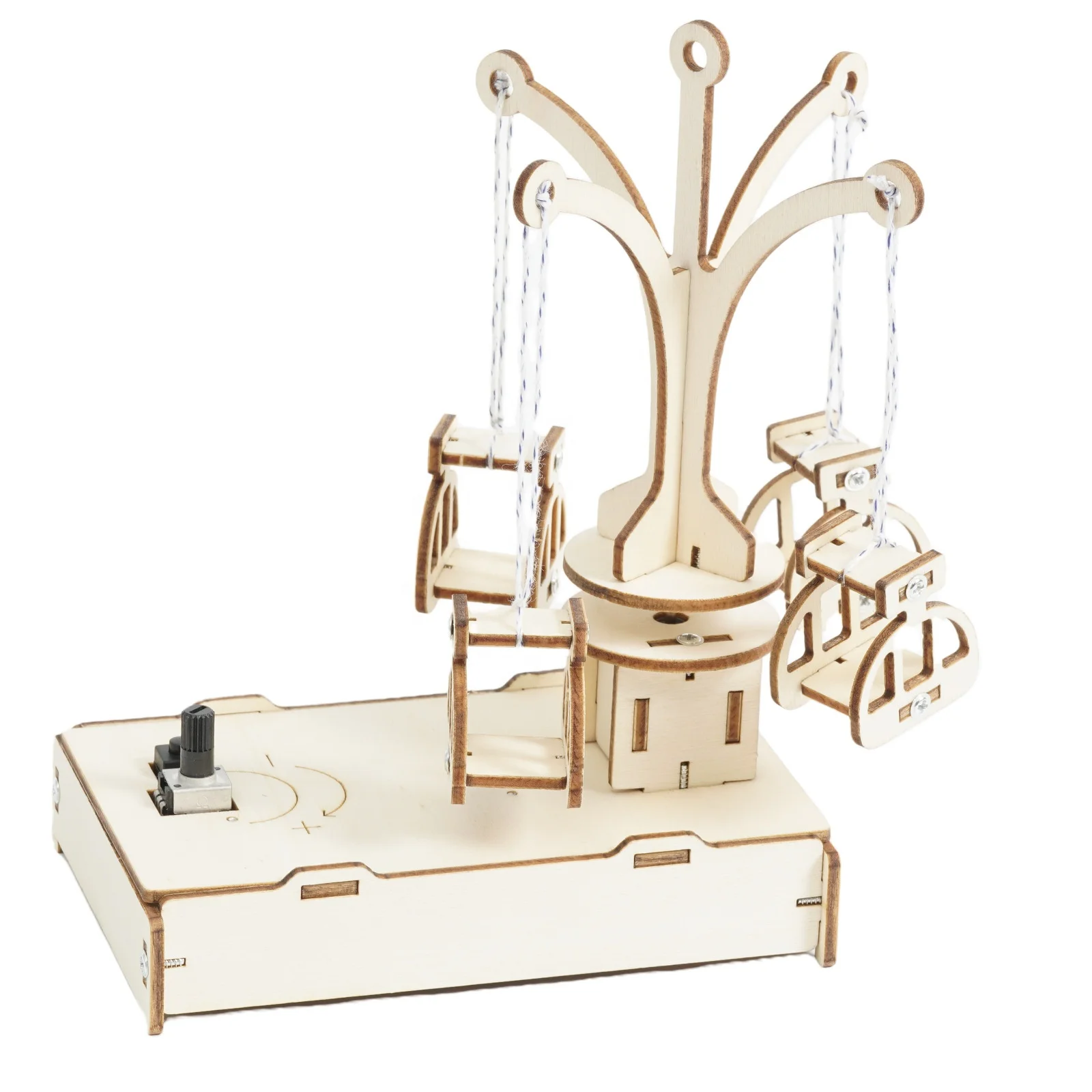 Science school learning education stem diy wooden plywood toy Rotating Flying Chair