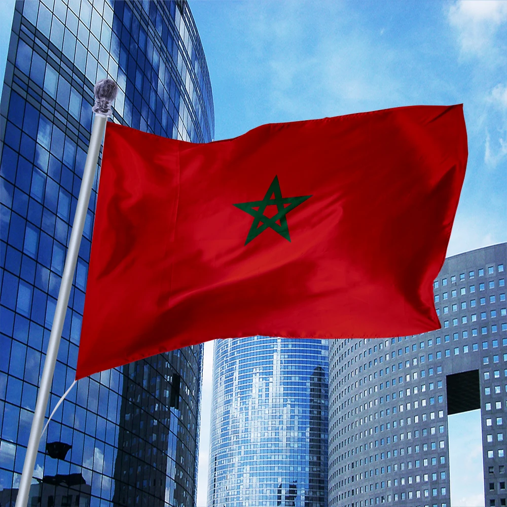 Promotional Product Fast Delivery Factory Custom 100%Nylon Used For national sports competition 3x5 ft custom morocco flag